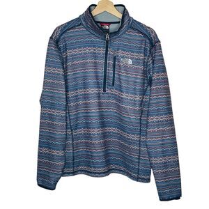 The North Face 1/4 Zip Sweater Pullover Mens Medium Aztec Print Fleece